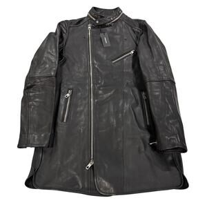 *R45 DIESEL Men's Leather Motorcycle Jacket Black Size 44